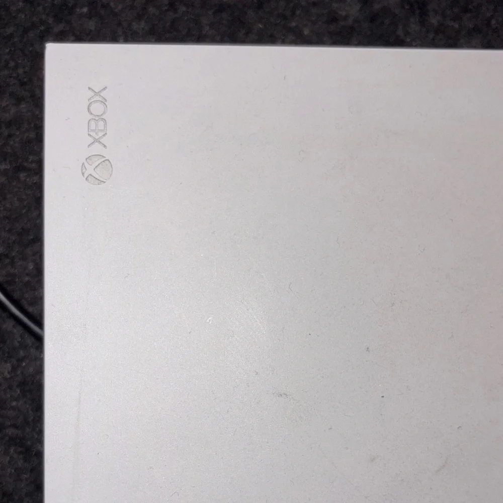White Xbox Console w/ Controller and Games.